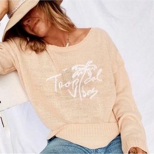 Tropical Vibes Women's Cream Sweater